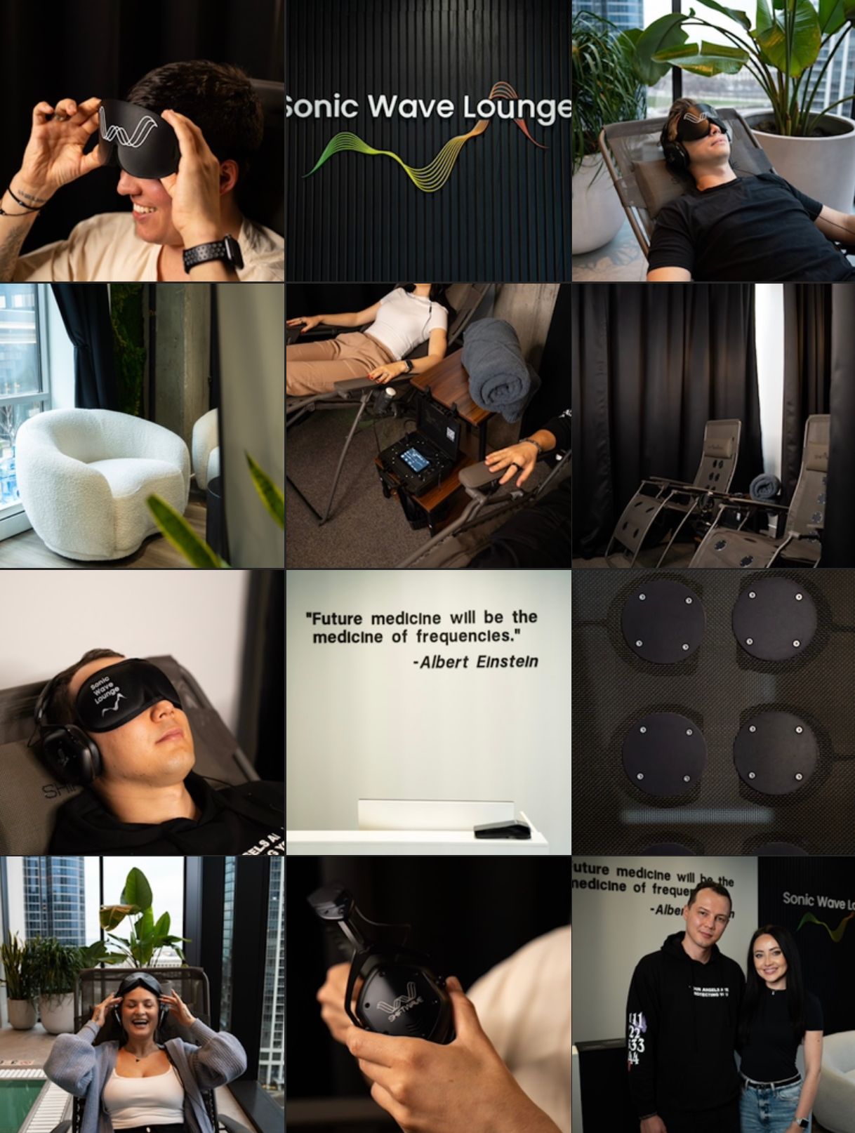Chicago social media content for a spa lounge for beauty and mind wellness. Sonic Wave Lounge
