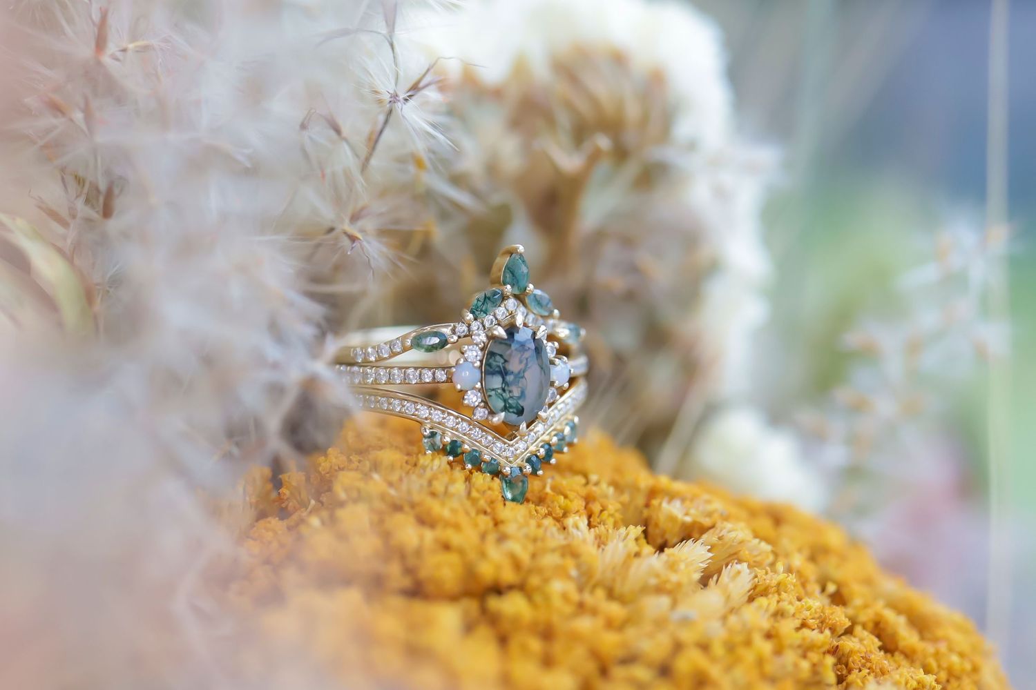 wedding rings flowers
