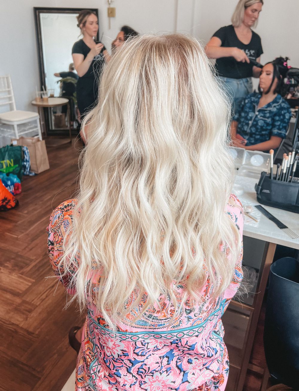 blonde textured beauty curls