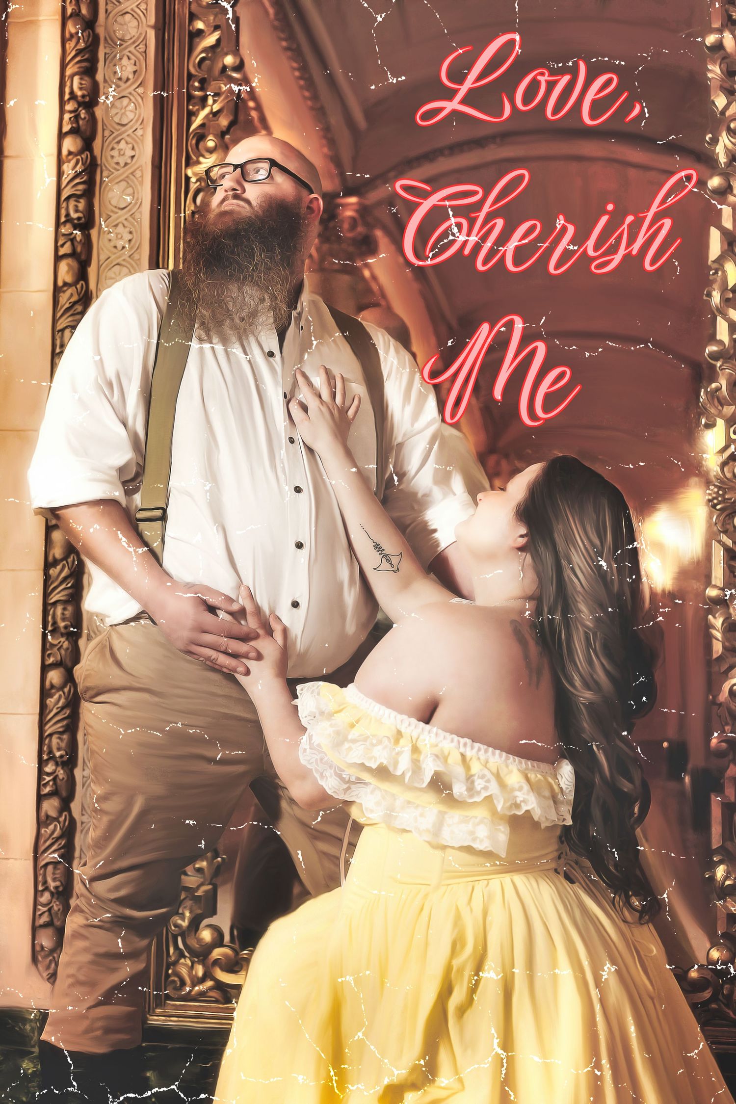 Fantasy painterly photograph. Dramatic romance book cover. Davenport Hotel.