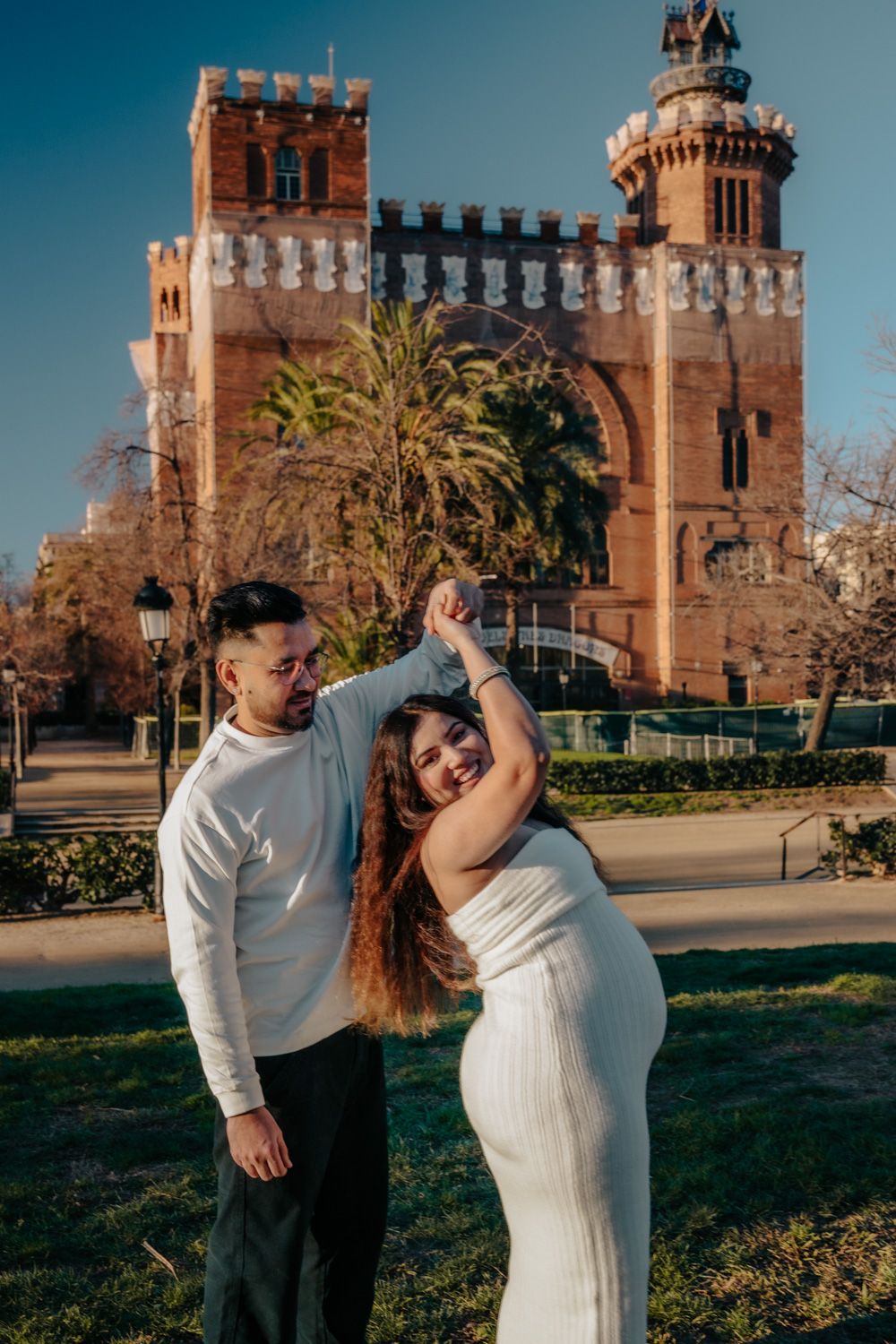 Emotional expecting parents portrait near lake Barcelona Maternity photoshoot Barcelona BarcelonaLoversPH
