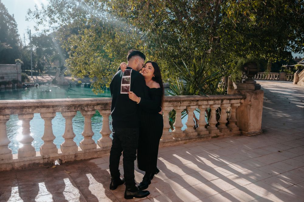 Emotional couple looking at baby bump Barcelona Maternity photoshoot Barcelona BarcelonaLoversPH