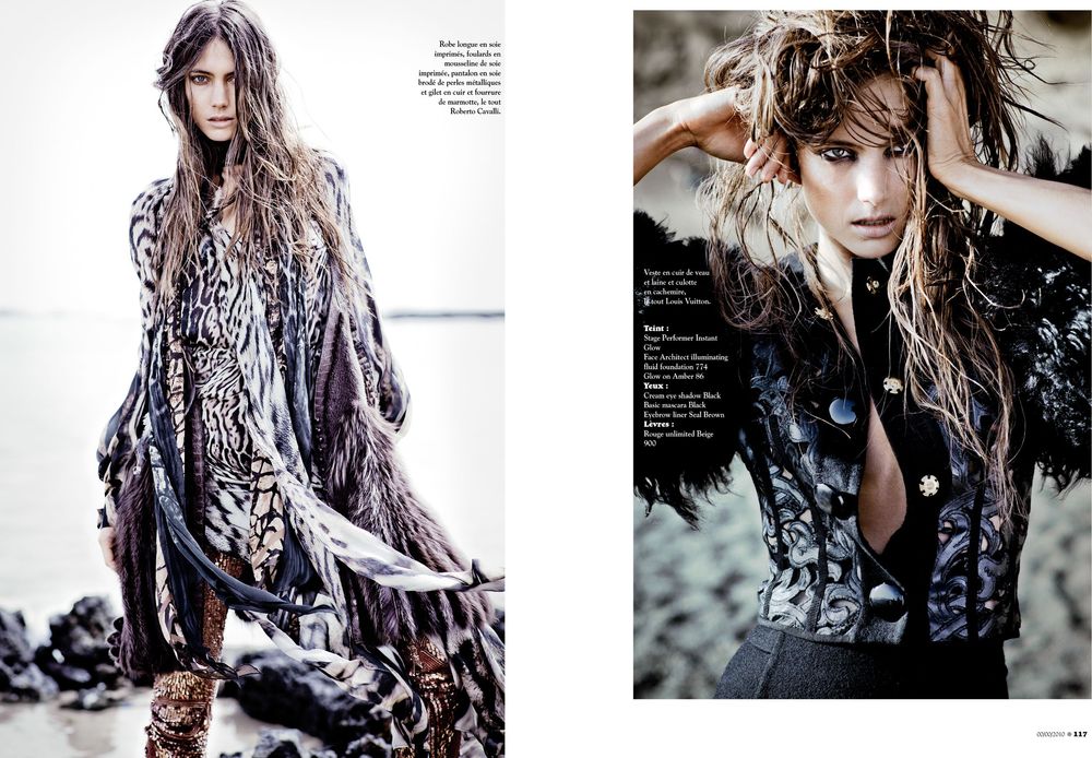 Fashion editorial showcasing flowing bohemian dresses with intricate patterns and textured layers in ethereal outdoor setting.
