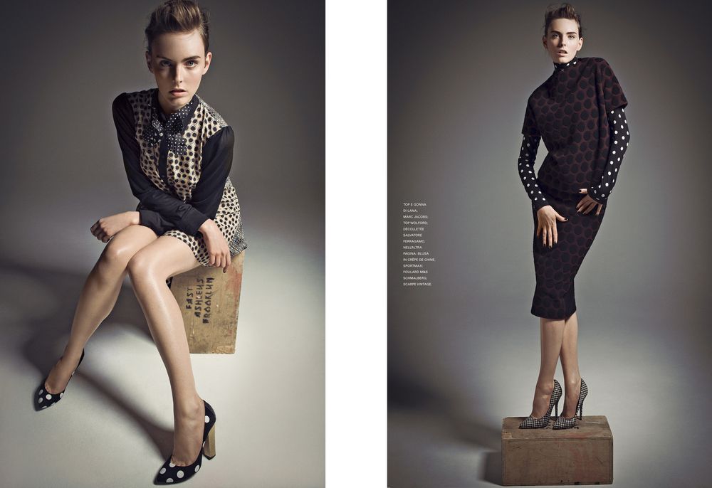 Fashion editorial series featuring elegant black lace dresses and heels in dramatic studio lighting.