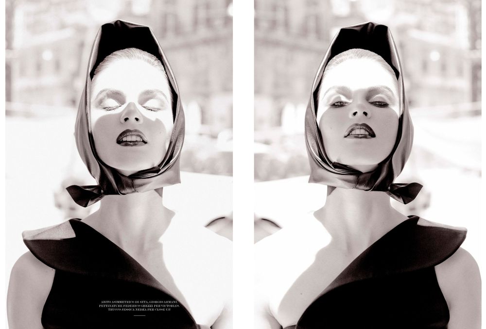 A black and white photo series showing a person with closed eyes and dramatic facial expressions.