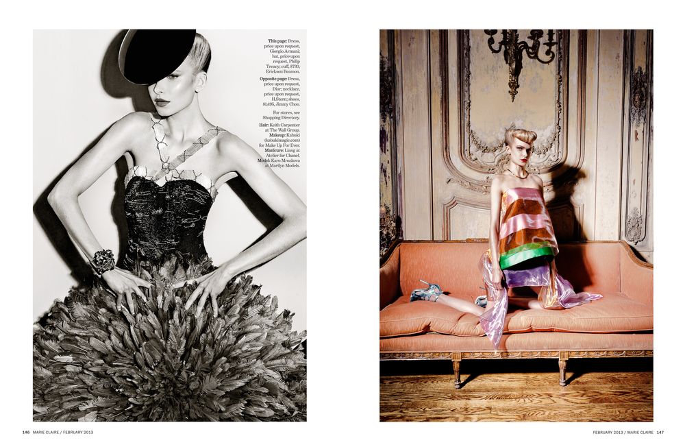 A collection of black and white fashion photographs featuring elegant vintage-style poses and dramatic lighting effects.