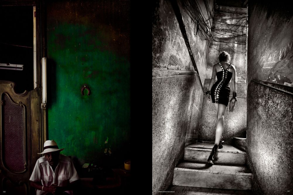 A haunting collage of dark hallways and doorways creates an eerie atmospheric horror scene with dramatic lighting.