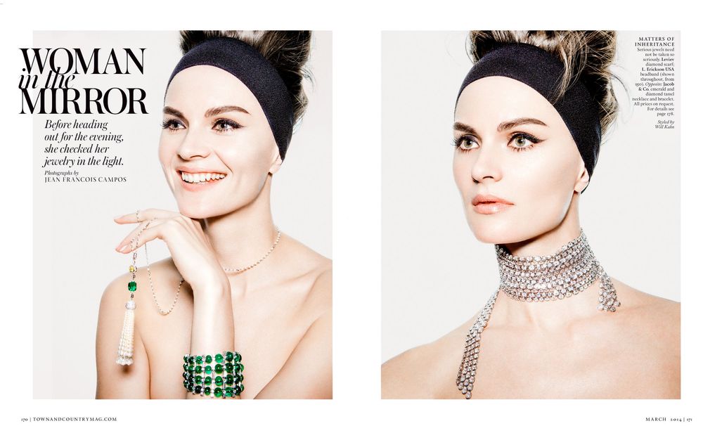 A series of glamorous editorial beauty portraits featuring pearl necklaces and elegant makeup in a minimalist style.