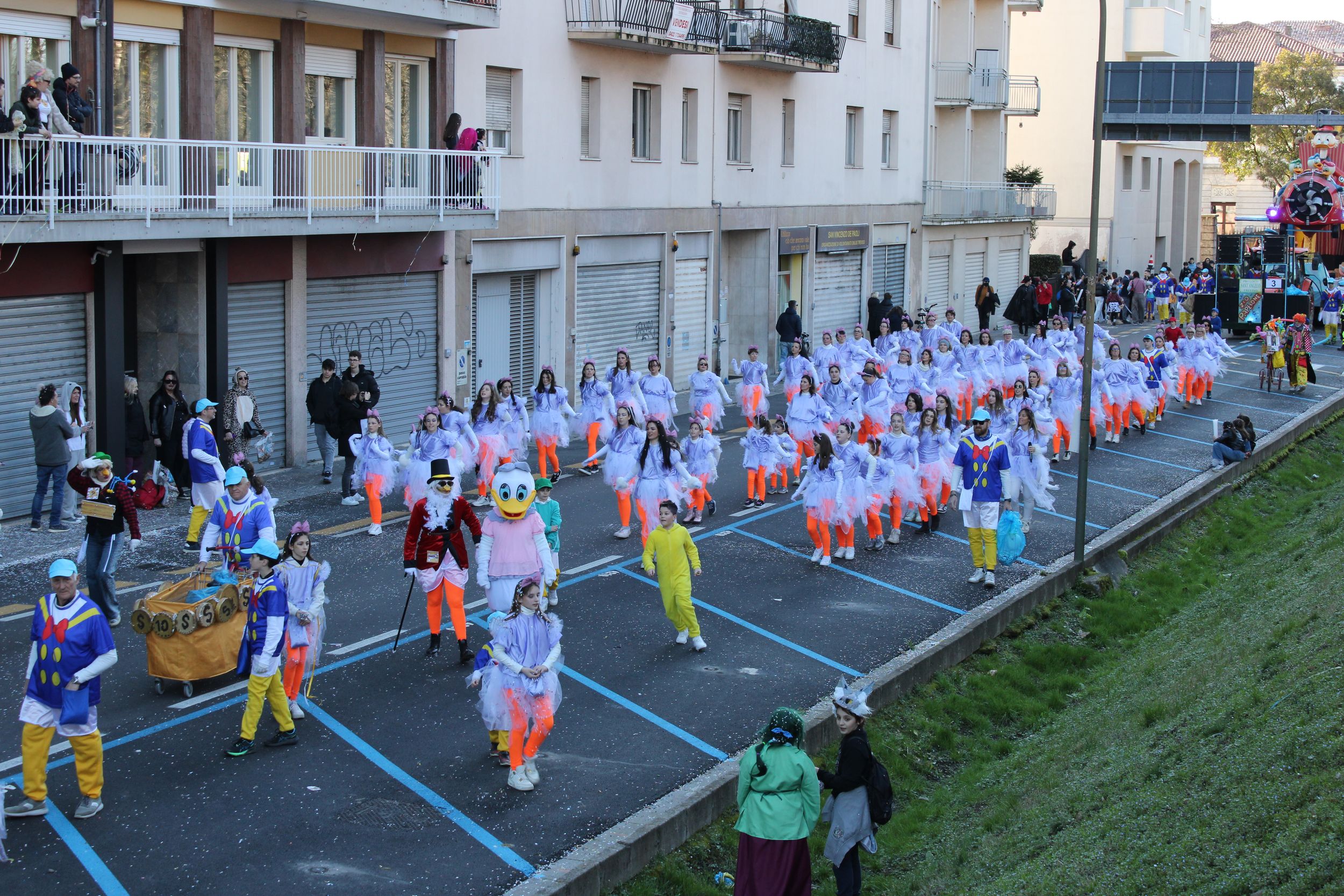 Treviso Carnival Parade 2026. The Pro Loco of Sant’Angelo di Treviso with the show “Scrooge McDuck and the treasure that doesn't shine”.