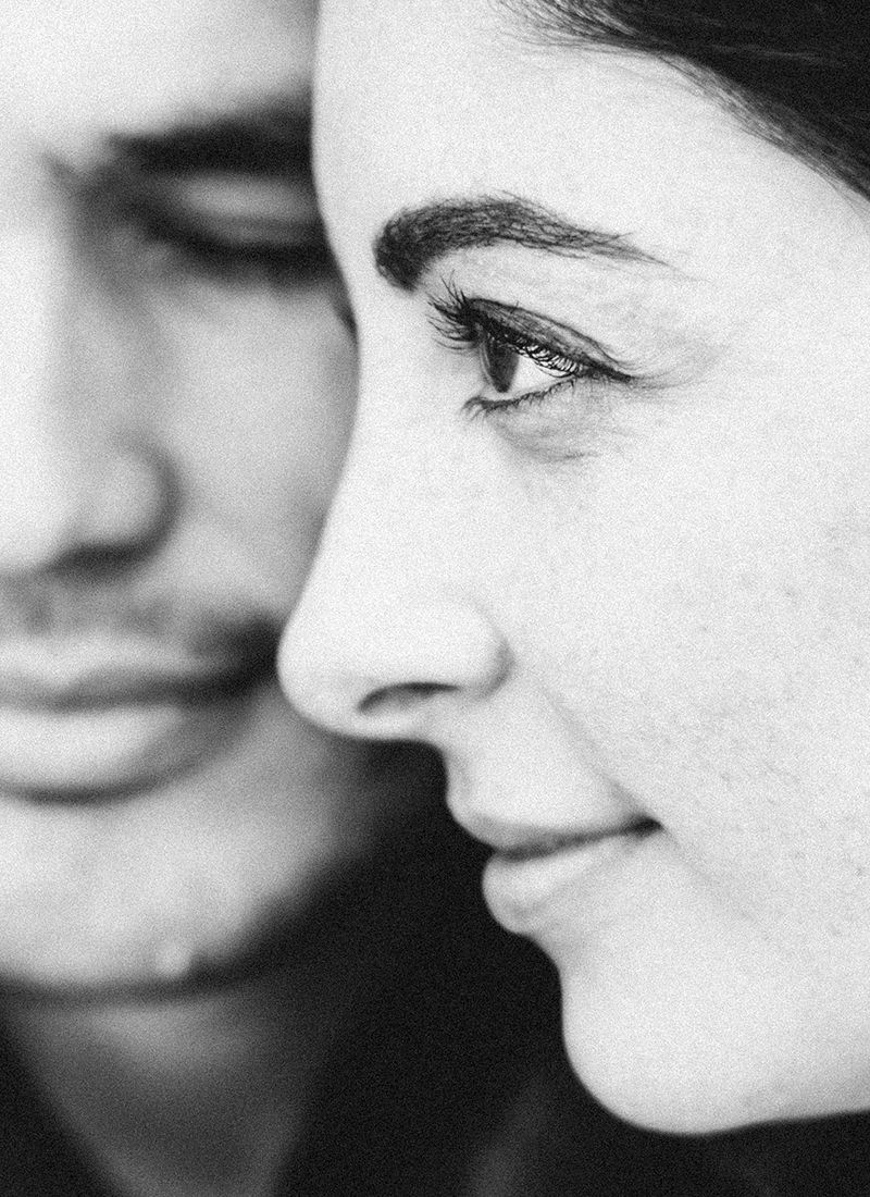 romantic close up couple portrait pre wedding photography mallorca