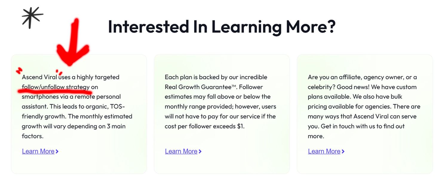 Educational webpage section with a red arrow pointing to learning resources.