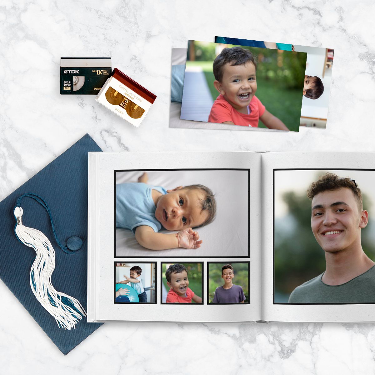Photo book on a desk of a Senior
