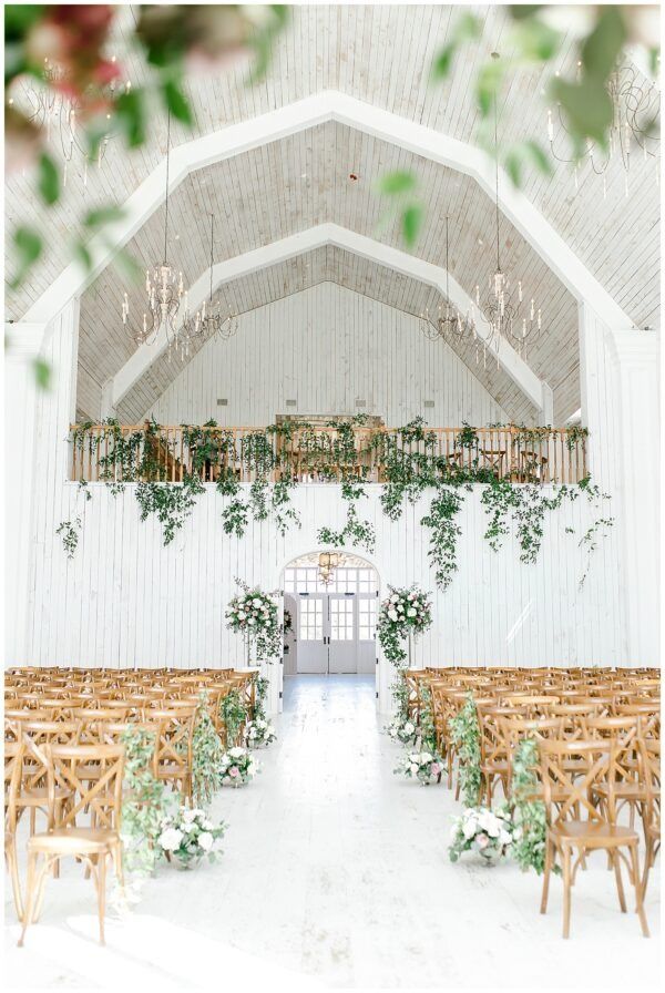Reception setup at The White Sparrow, a Dallas wedding venue