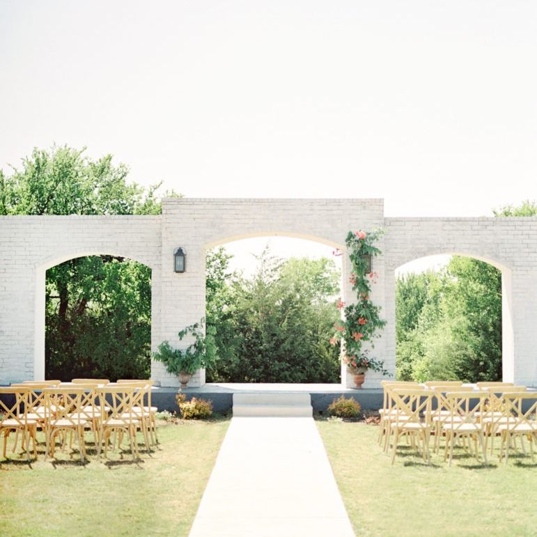 Outdoor ceremony setup at The Grand Ivory, a Dallas wedding venue
