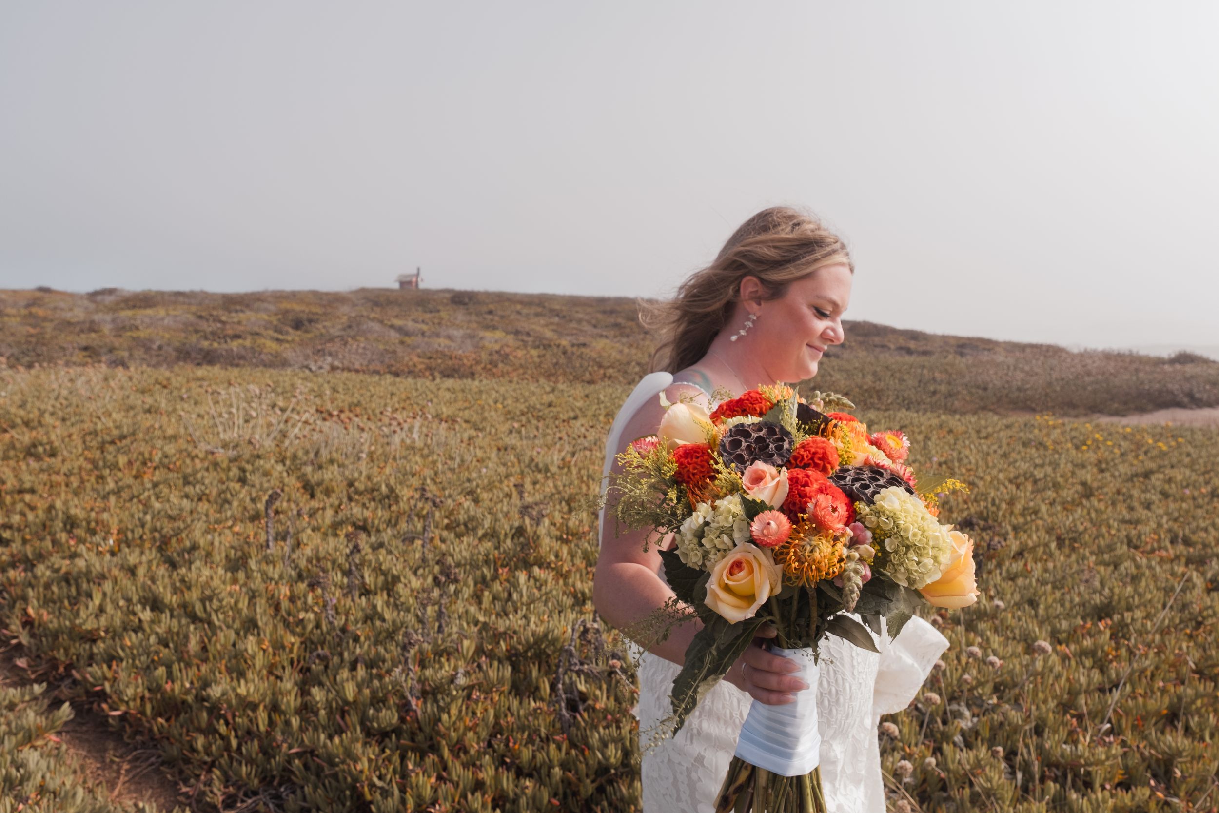 bride walking during an elopement.