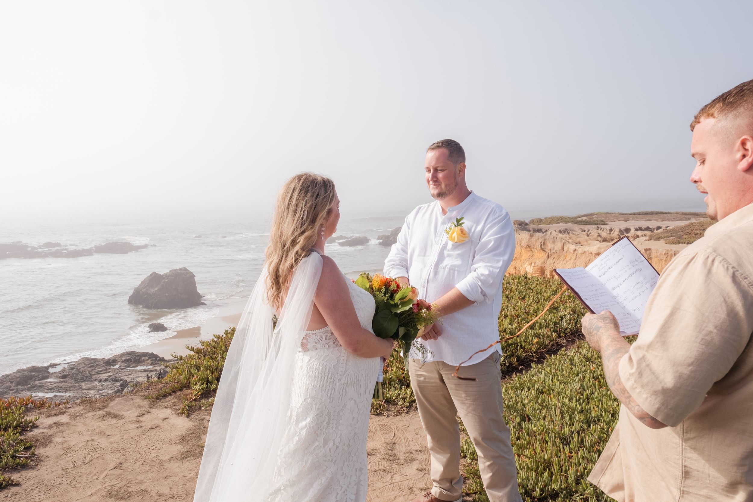 couple getting married during elopement.