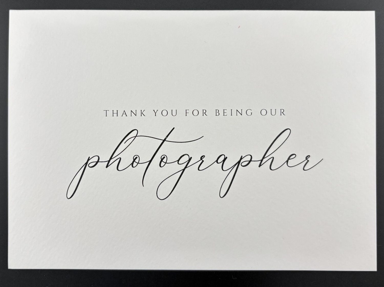 thank you for being our photographer card