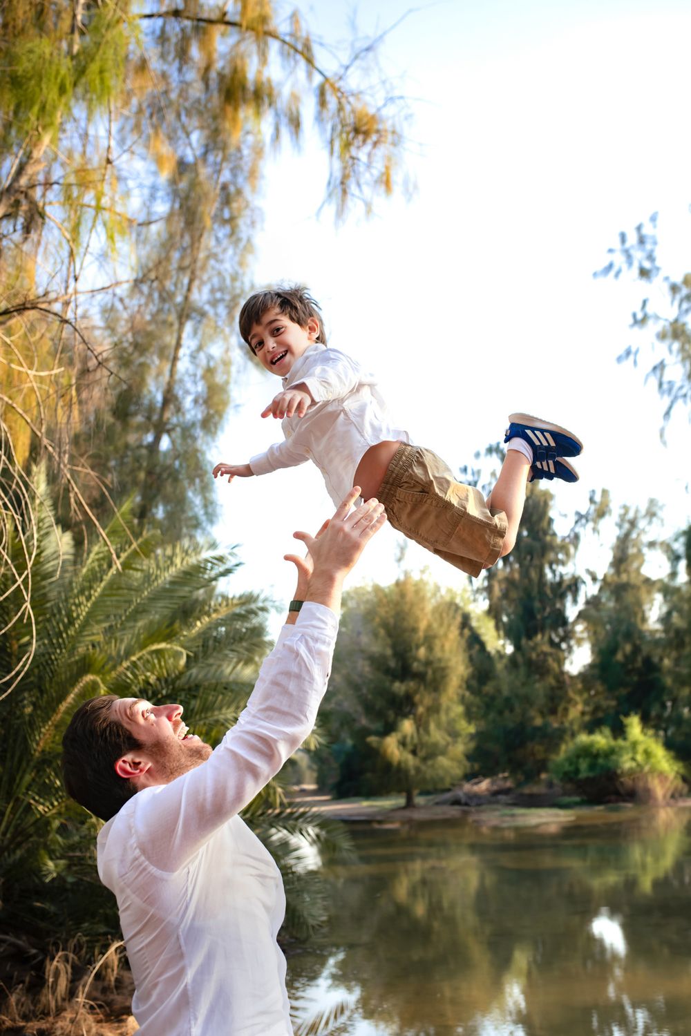 father and son photos dubai greenery