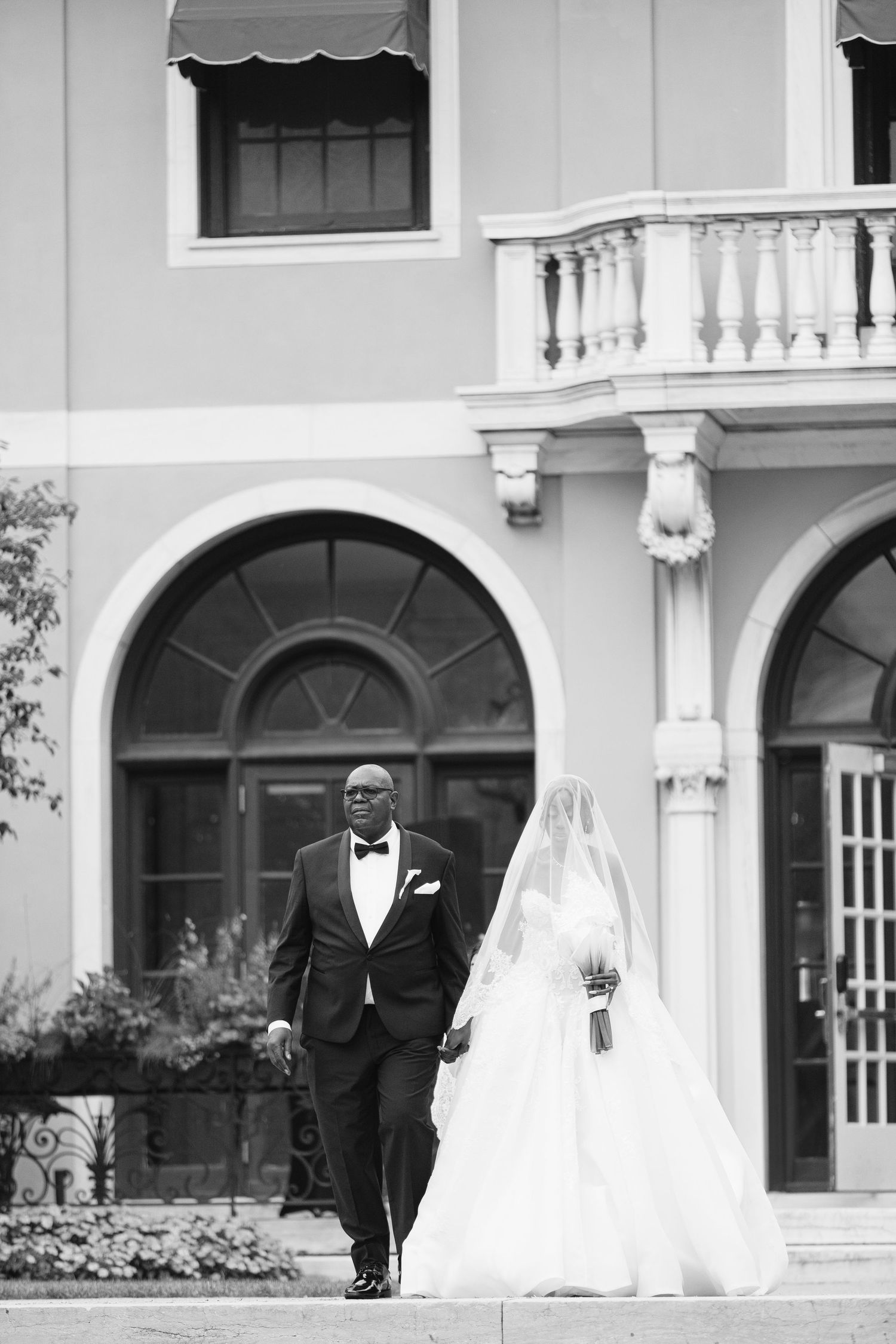 The Armour House Wedding in Lake Forest, IL - Ceremony Bride and Father Processional