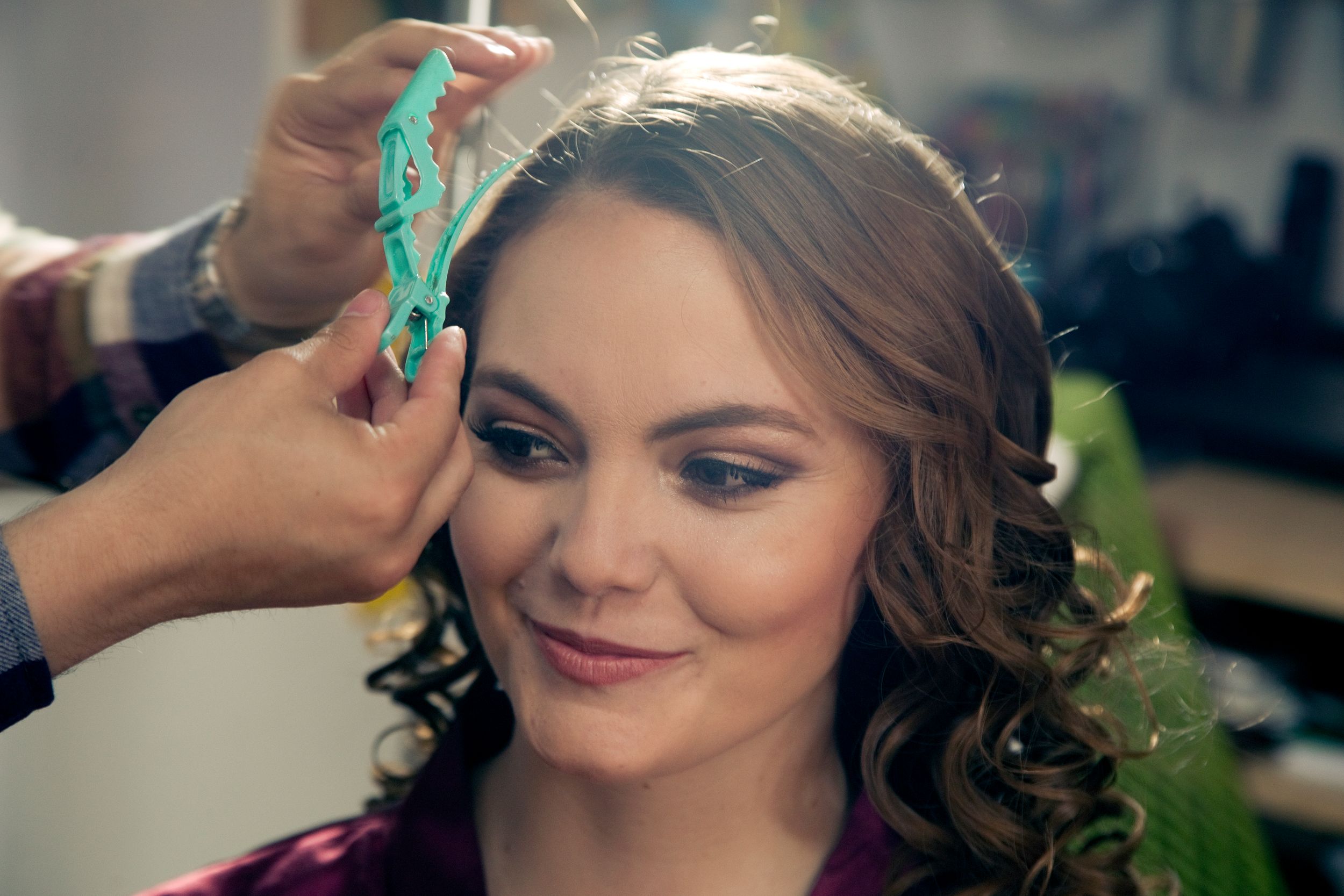 A bride prepares for her wedding.
