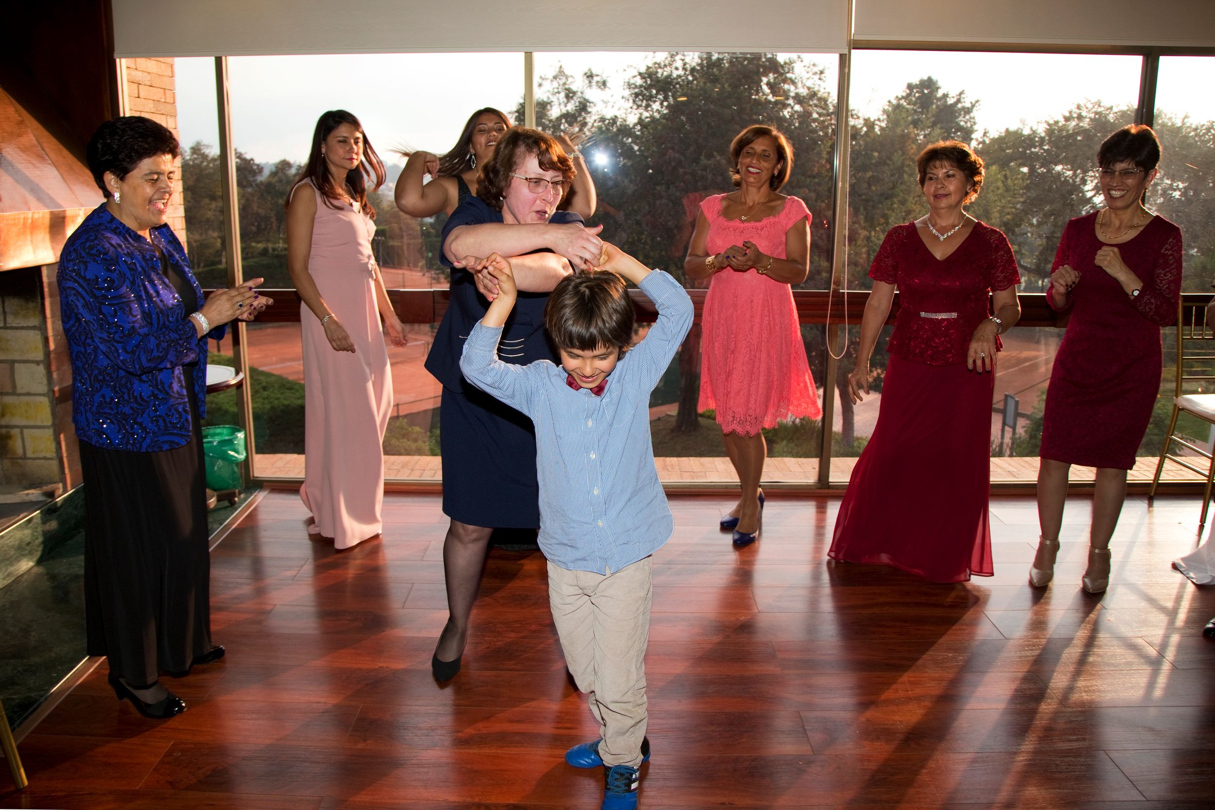 Family and friends having fun during the wedding party.