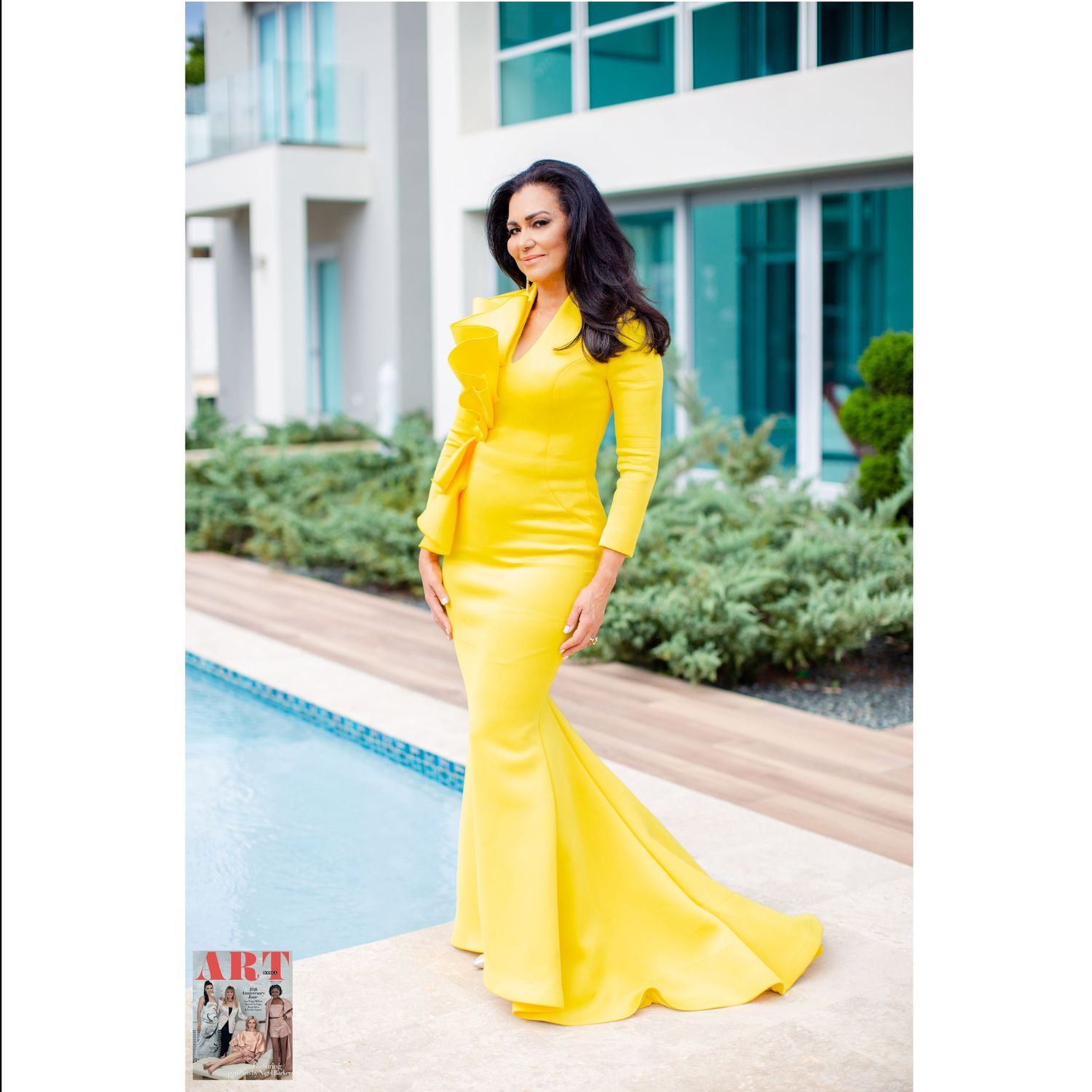 Portrait of woman. Photographed for Art Bodega Magazine. Summer 2023. 10th anniversary issue. 50 Most Beautiful in the Arts & Philanthropy.