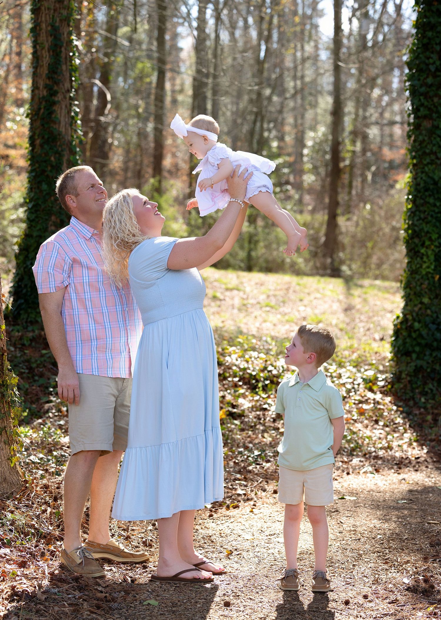 A family picture outdoors. Greenville, SC newborn photographer, Easley, SC newborn photographer, Upstate SC newborn photographer