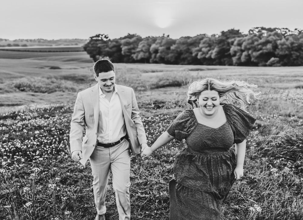 Scenic engagement photos at Murrell Park Flower Mound Texas.