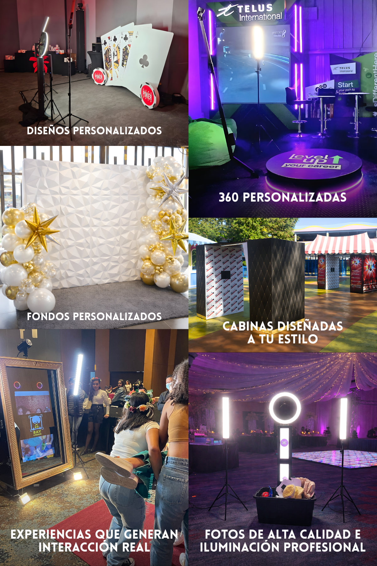 cabina de fotos con diseño personalizado para evento corporativo guatemala