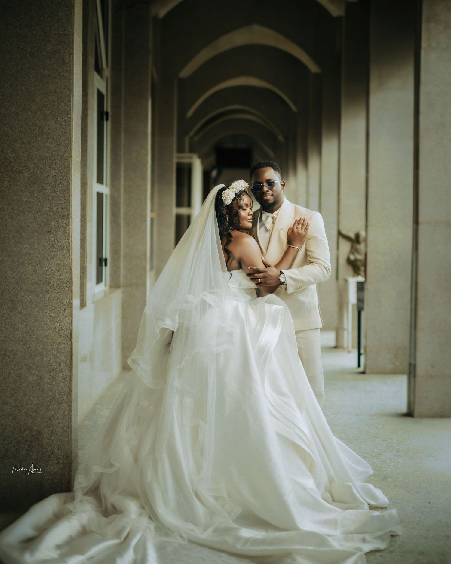 Couple first look portrait, luxury destination wedding photographer Canada by nicole adehi