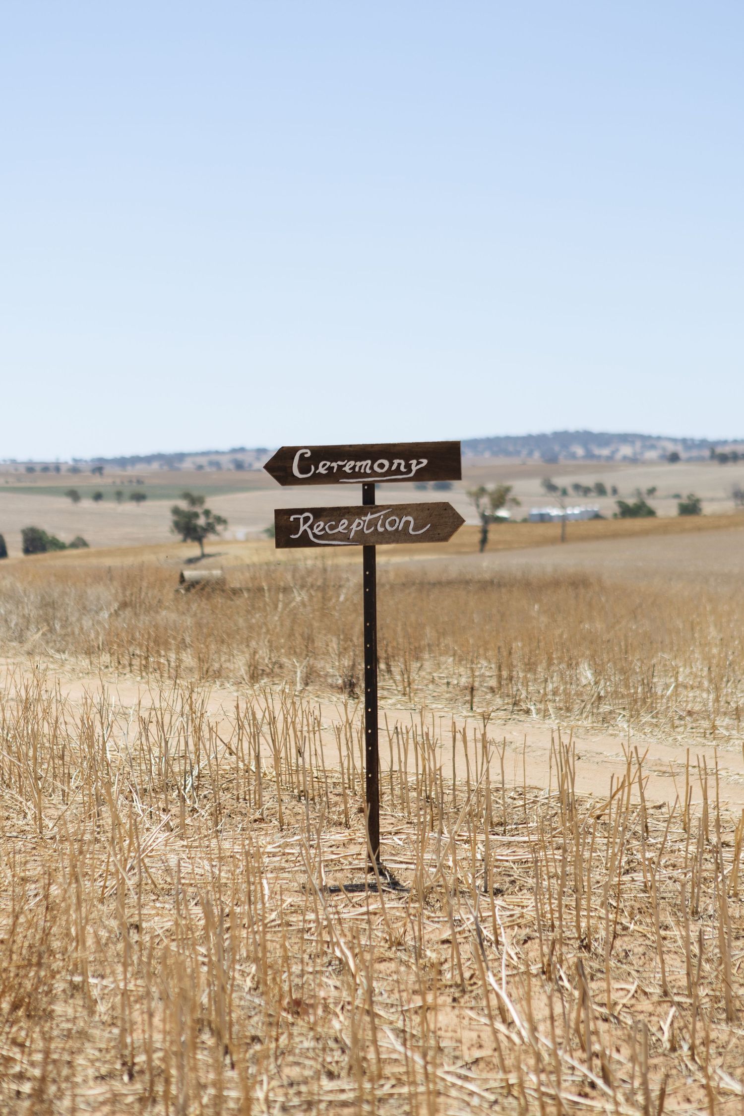 DIY sign at country NSW wedding