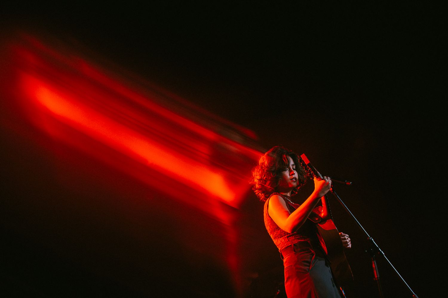 Black and white concert photos showing performers on stage with dramatic lighting and silhouettes against bright spotlights.