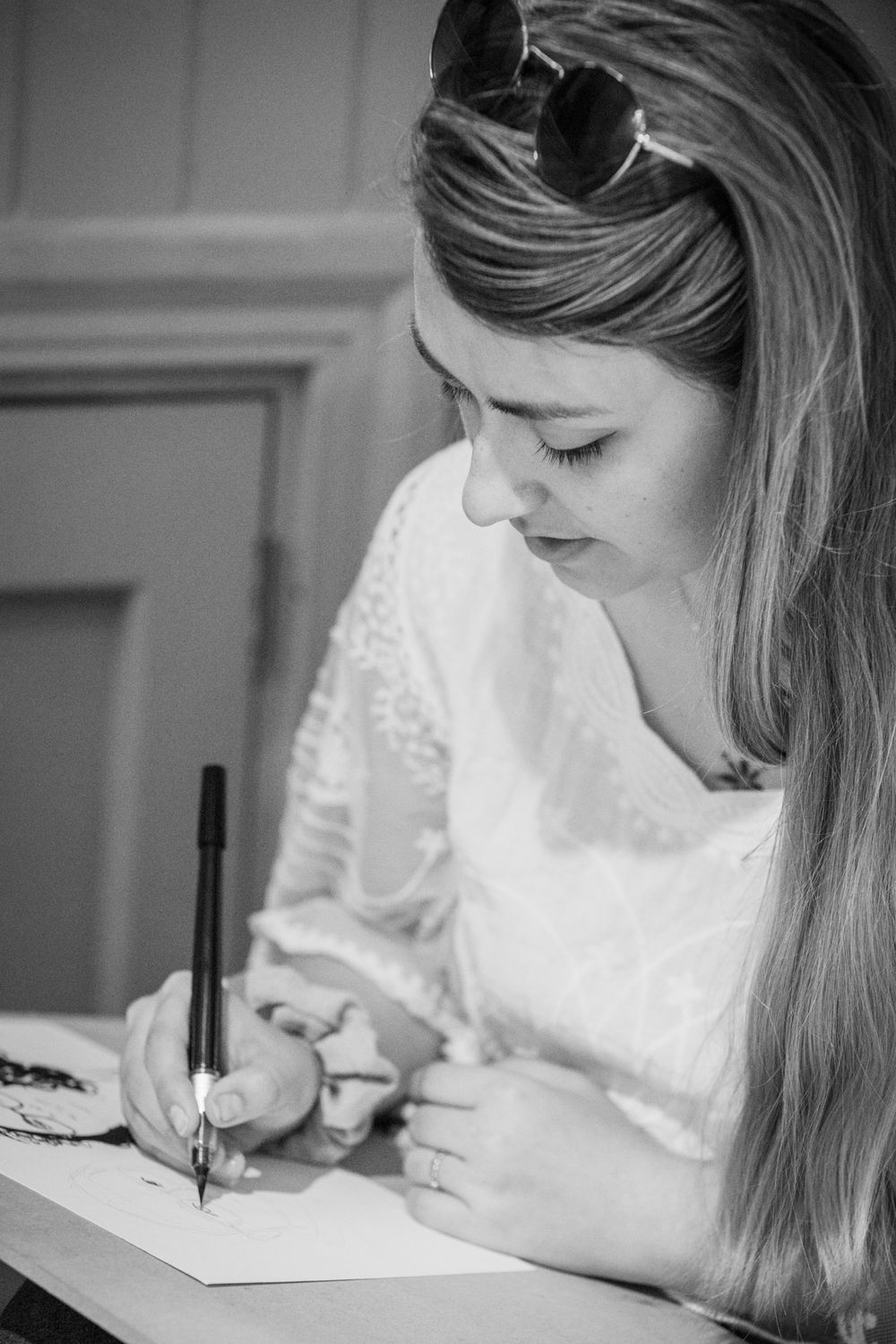 corporate photography of illustrator drawing in Newbridge, South Wales shot by K Lewis photography