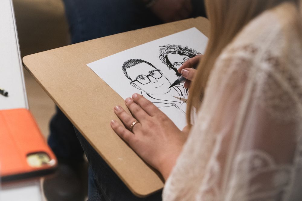 corporate photography of illustrator drawing in Newbridge, South Wales shot by K Lewis photography
