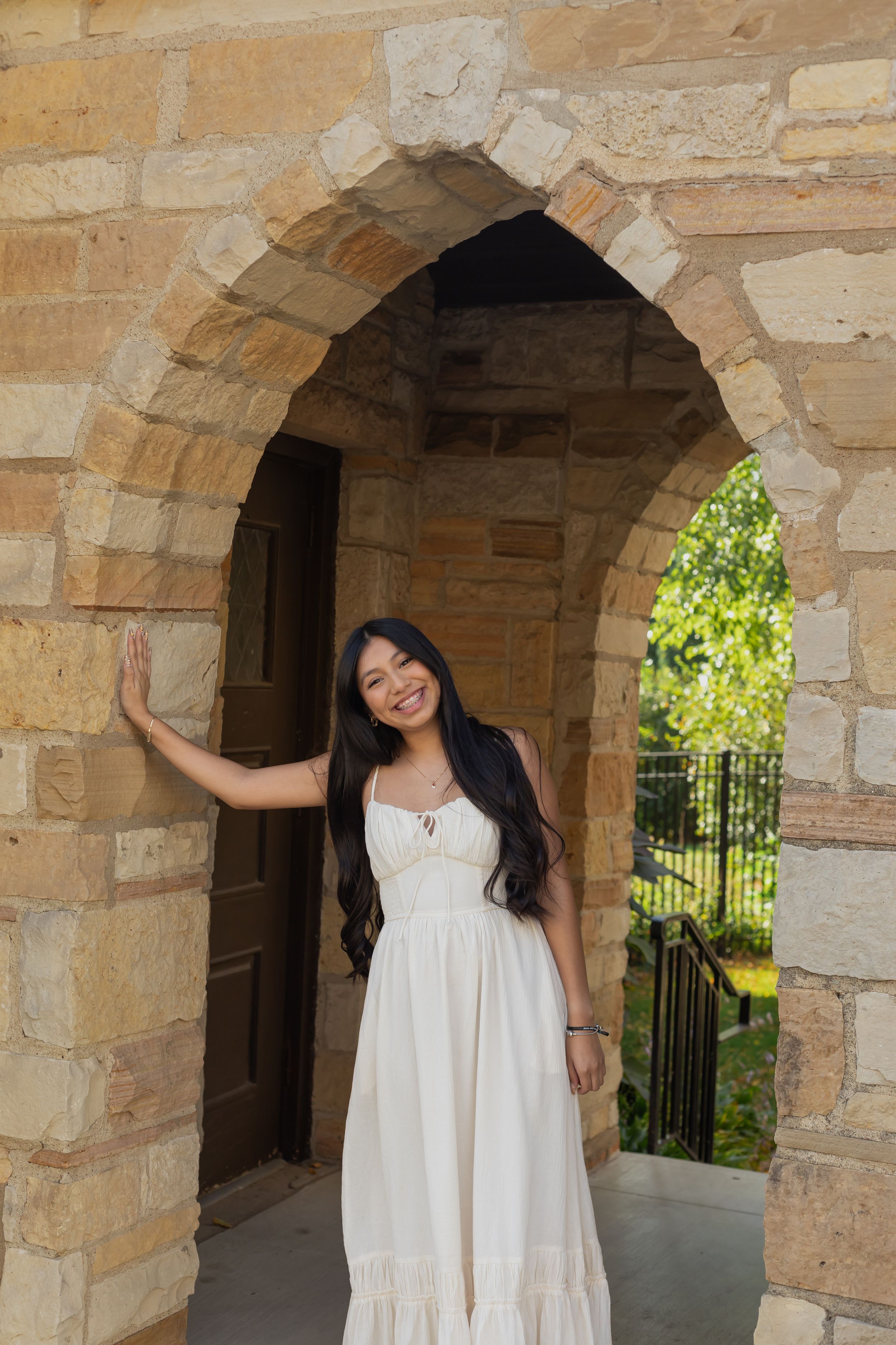 Senior photo in archway