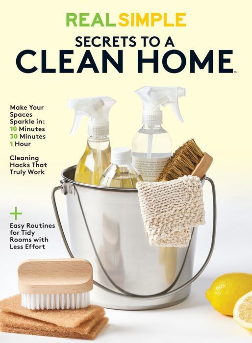 Real Simple magazine covers displaying cleaning tips and household organization advice.