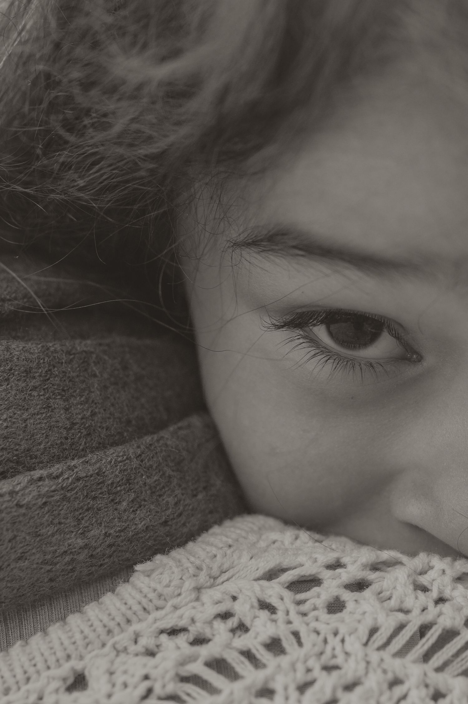 Artistic black and white close-up portrait by Samantha Campbell Imagery Family Session at Libby Hill Park In Richmond