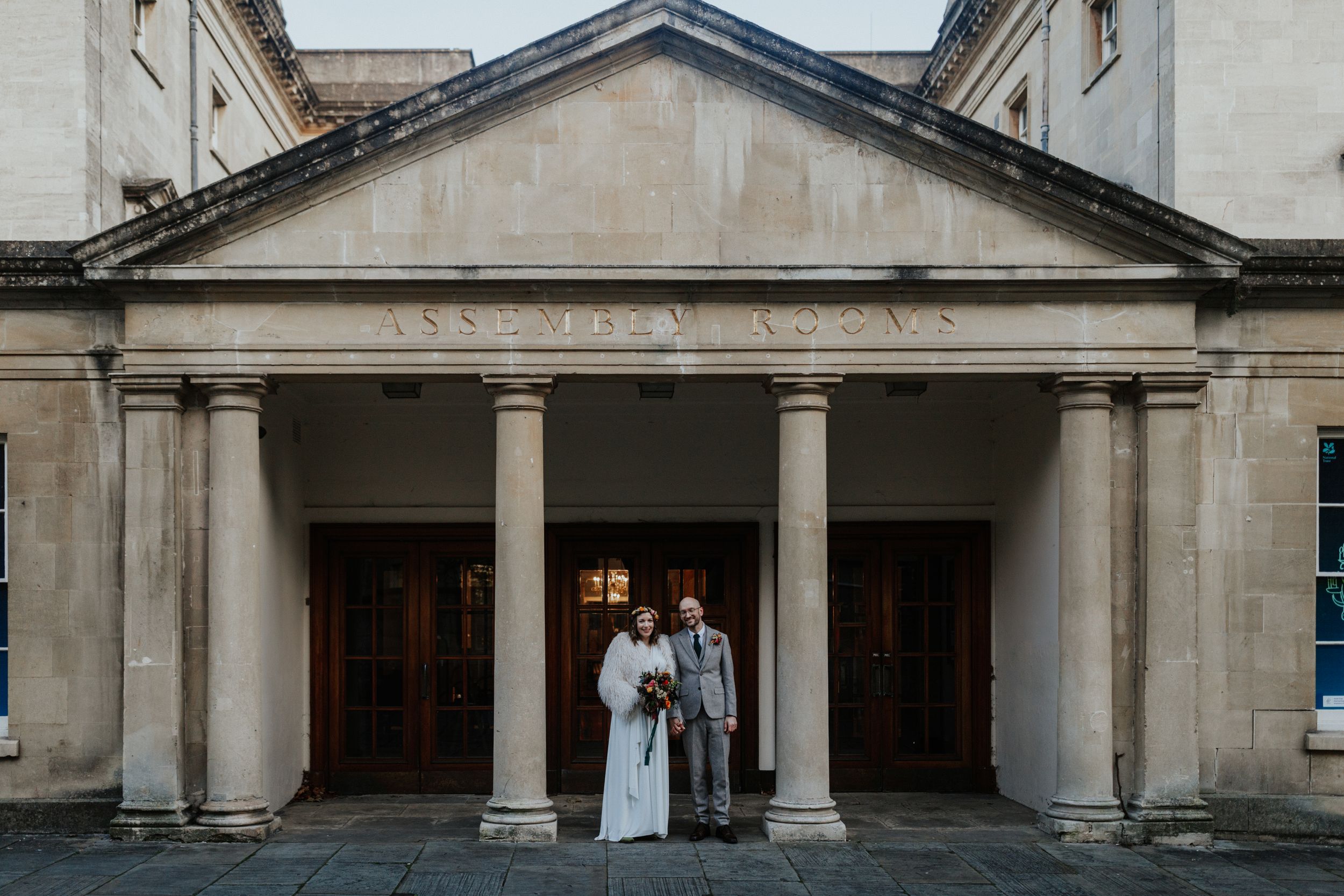 Sunset wedding photography at the Fashion Museum in Bath.