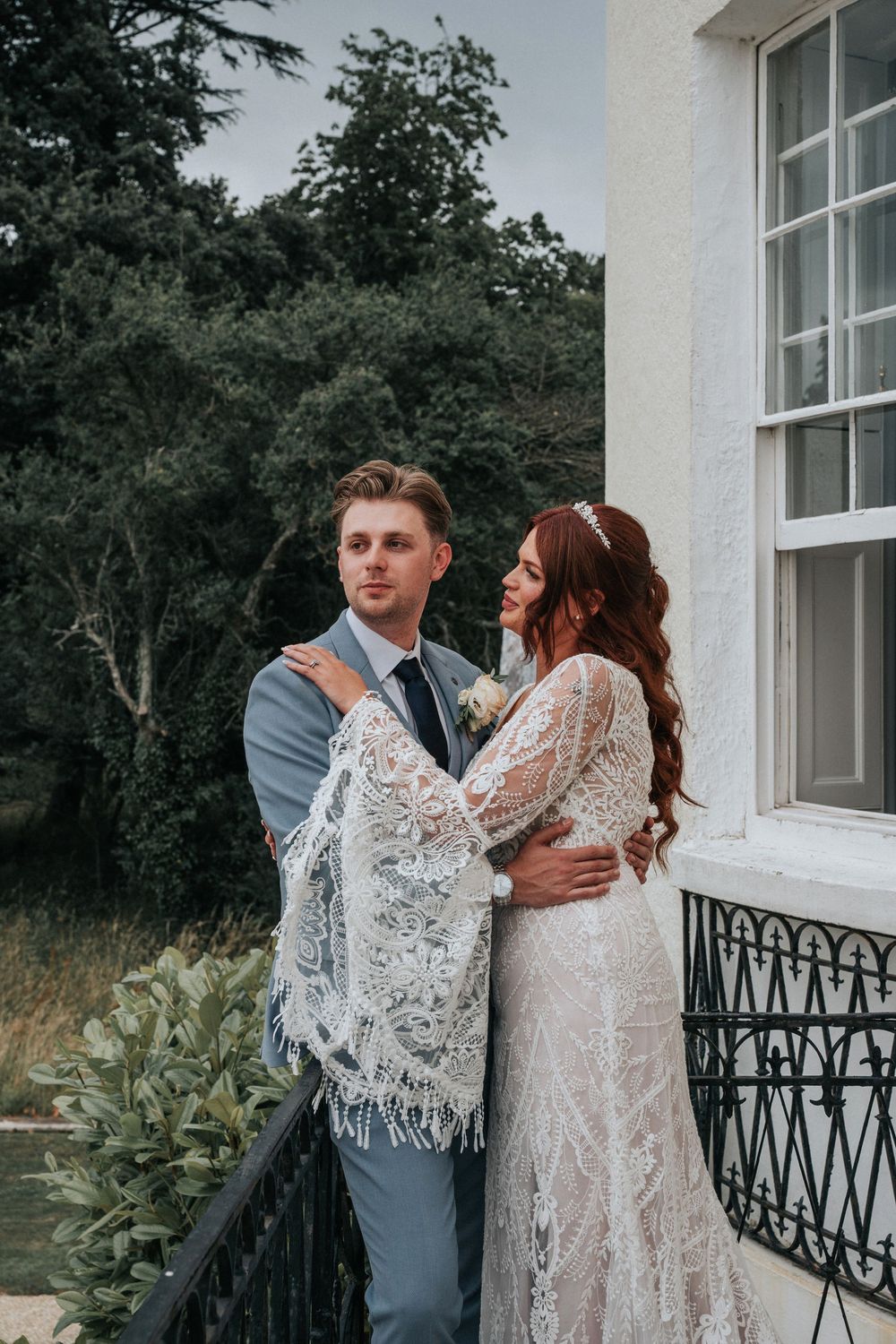 Bride and Groom portrait at Rockbeare Manor
