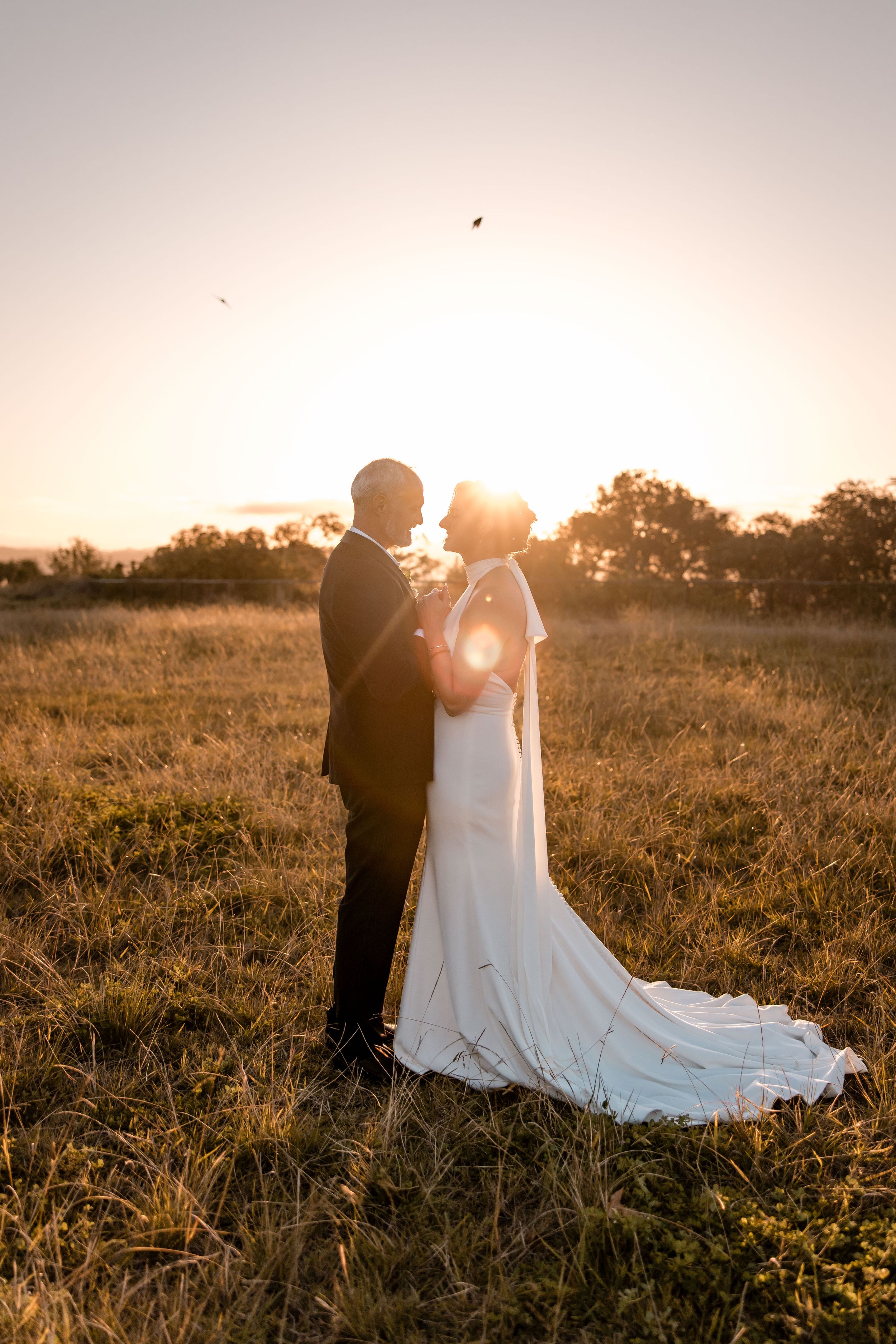 Bride and groom during golden hour Napier