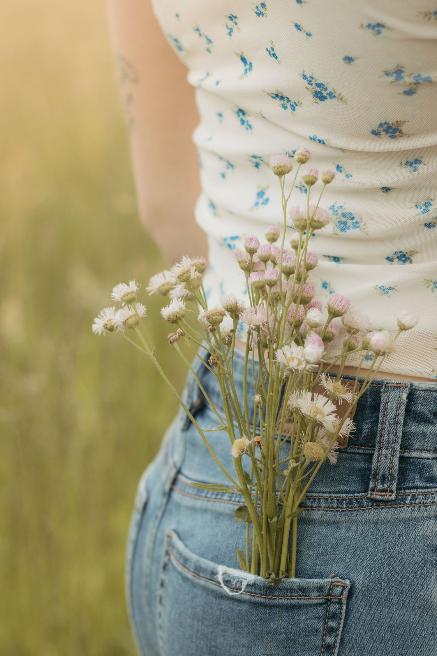Easter mini session with bunny, chicks, flowers, in the county