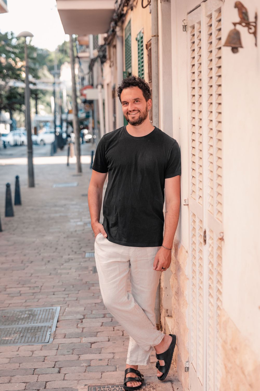 lifestyle portrait of male entrepreneur in Porto Cristo Mallorca.