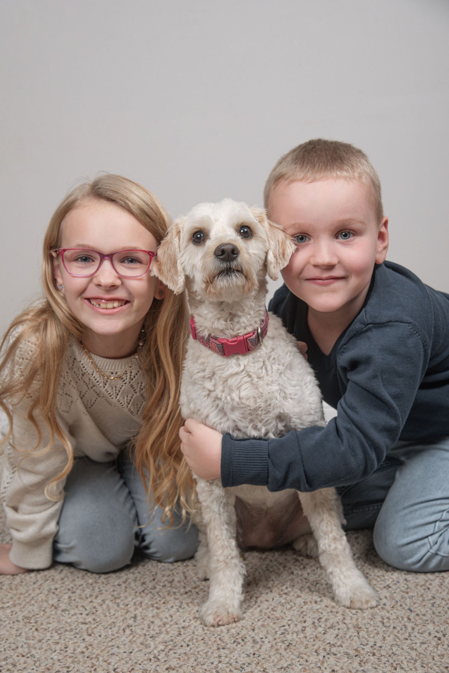 Girl and boy with pet photography