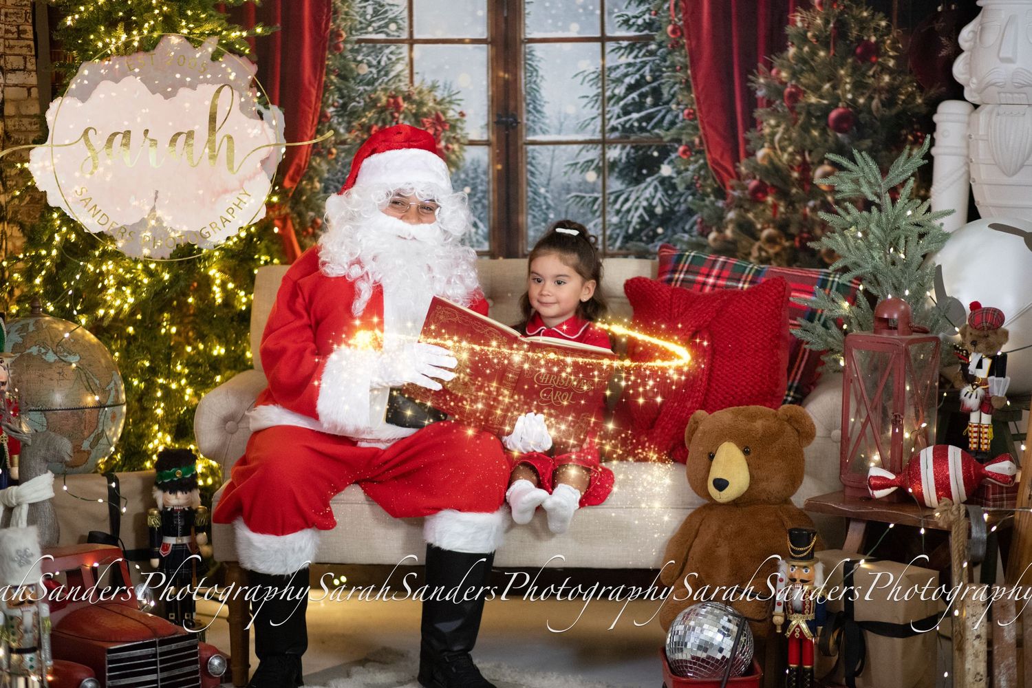 Santa & child reading