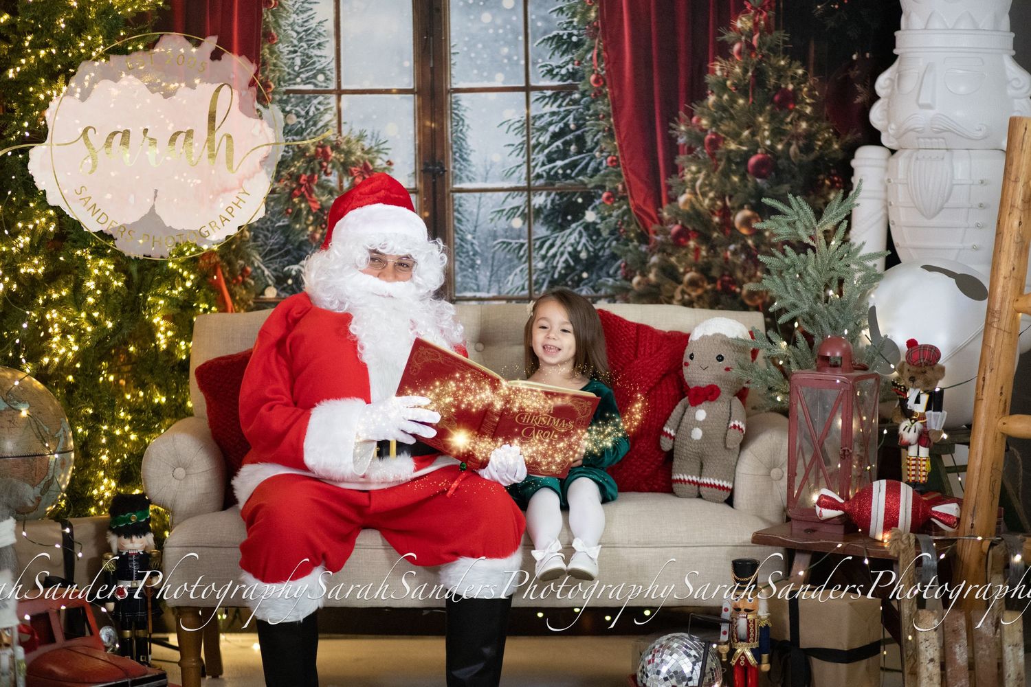 Santa & child reading
