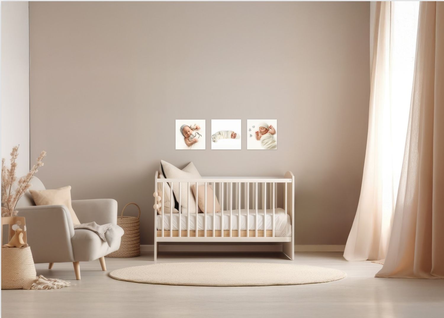 Custom newborn wall art  by Gitty Strauss Photography in Lakewood, NJ, showcasing the final result of our boutique photography process