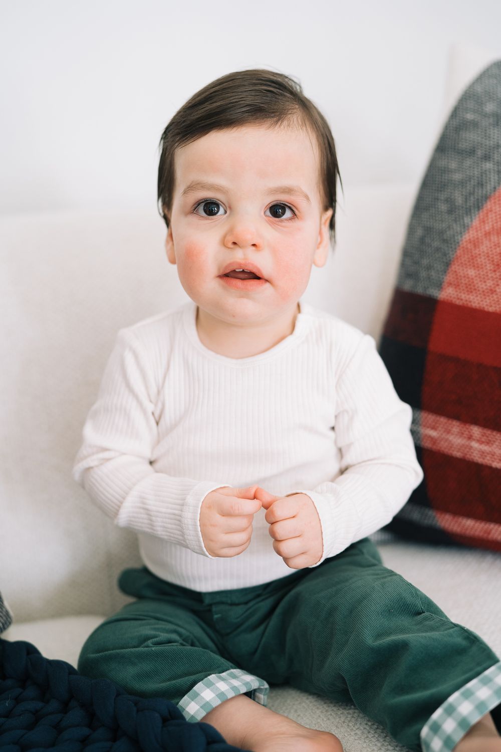 One year baby boy portrait. Copyright Two Birds Photography 2026.