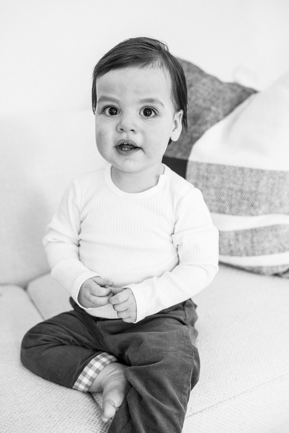 One year baby boy portrait. Copyright Two Birds Photography 2026.