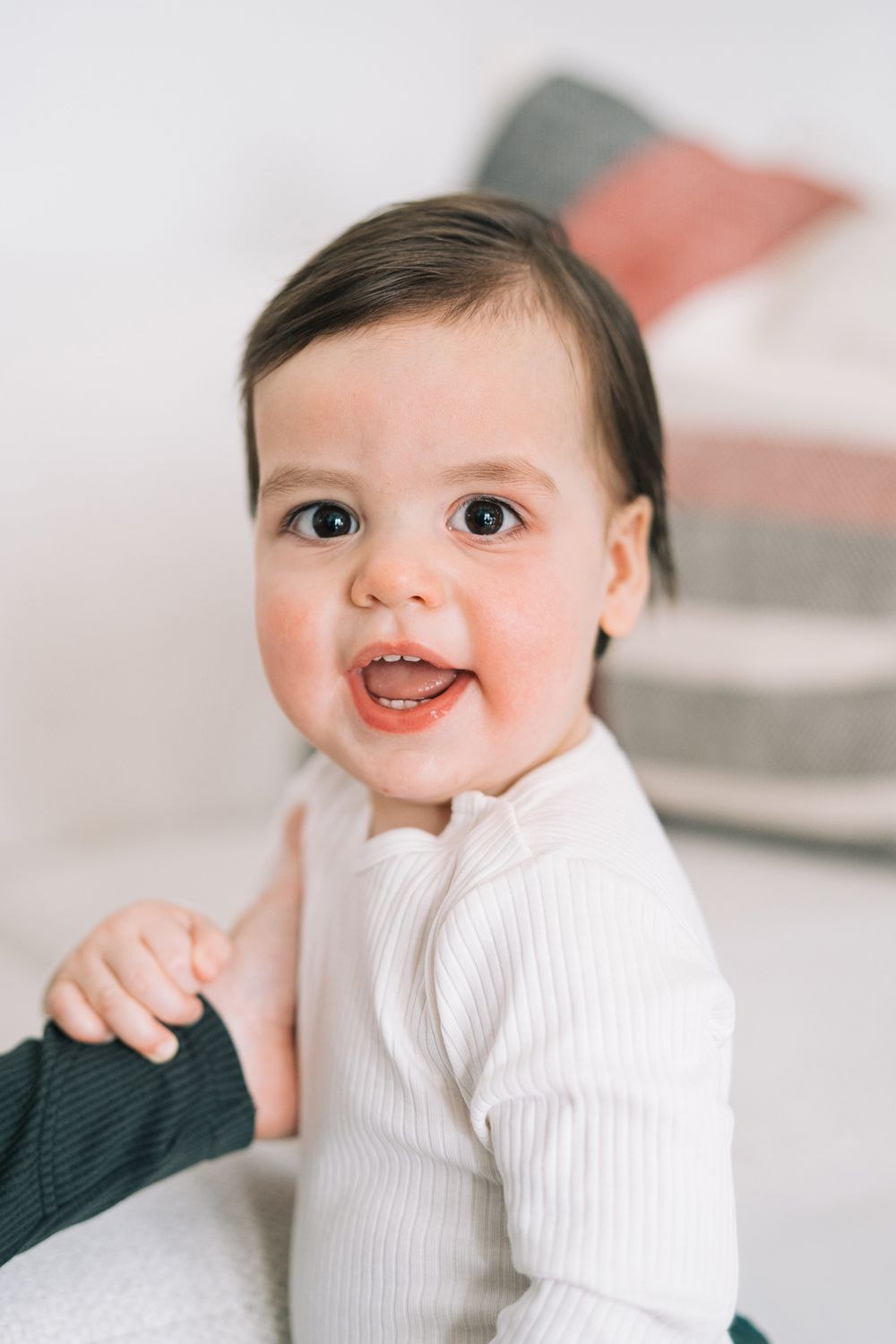 One year baby boy portrait. Copyright Two Birds Photography 2026.