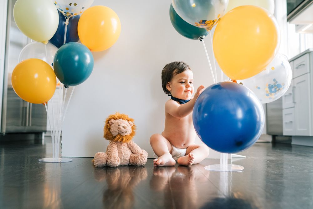 One year old boy cake smash session.